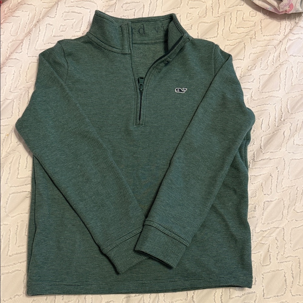 Boys Green Half-Zip Sweater